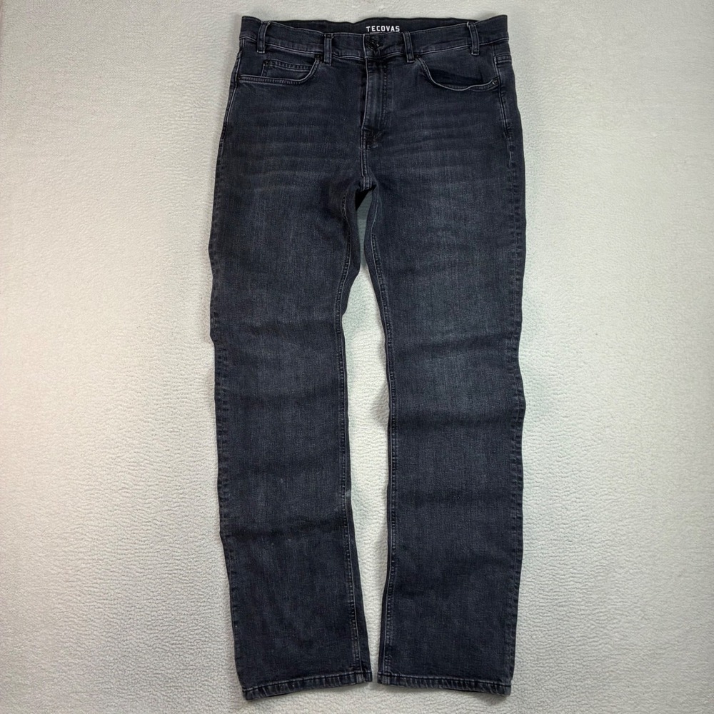 Tecovas Jeans Men 33x34 Black Standard Faded Denim Western Cowboy Ranch Straight